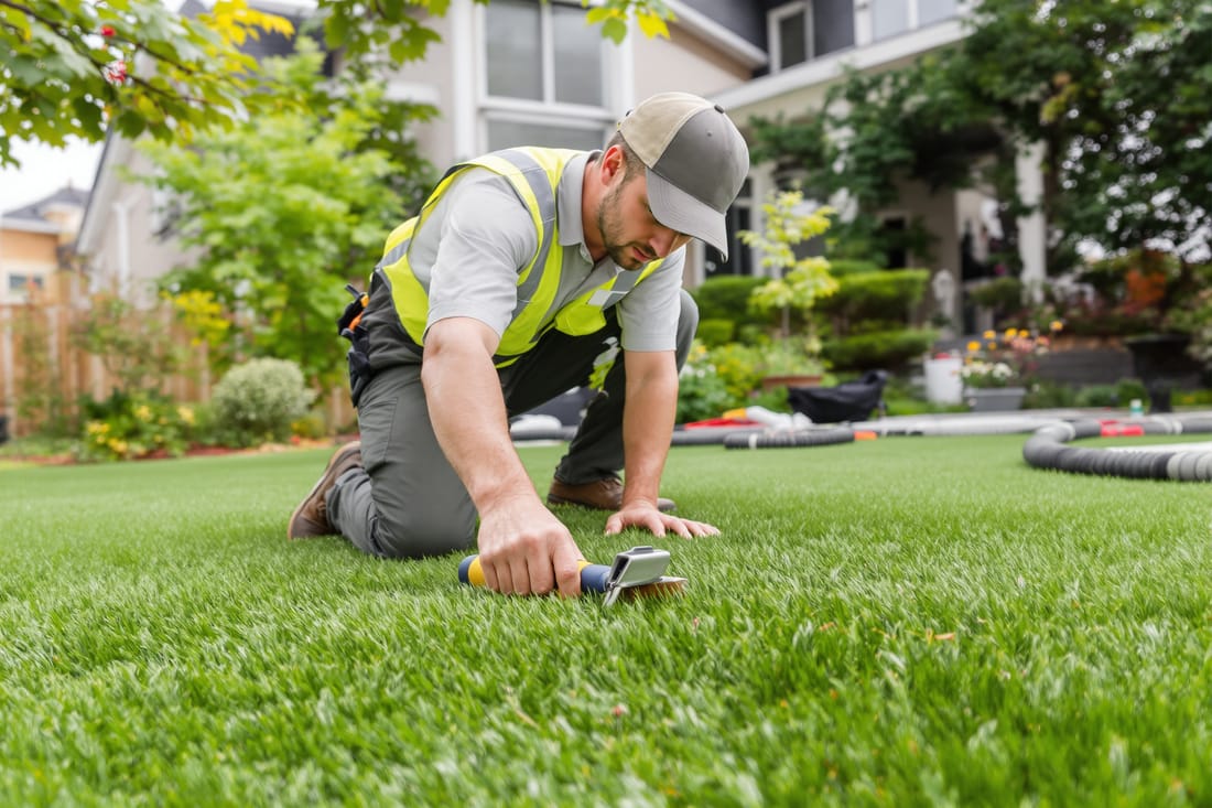 Alabama Artificial Grass artificial grass installation crew at work in Birmingham, AL