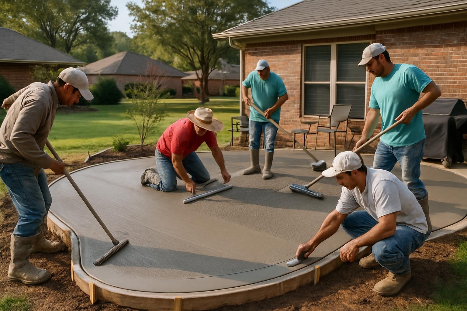 Concrete contractor building a decorative concrete patio in Tyler, TX