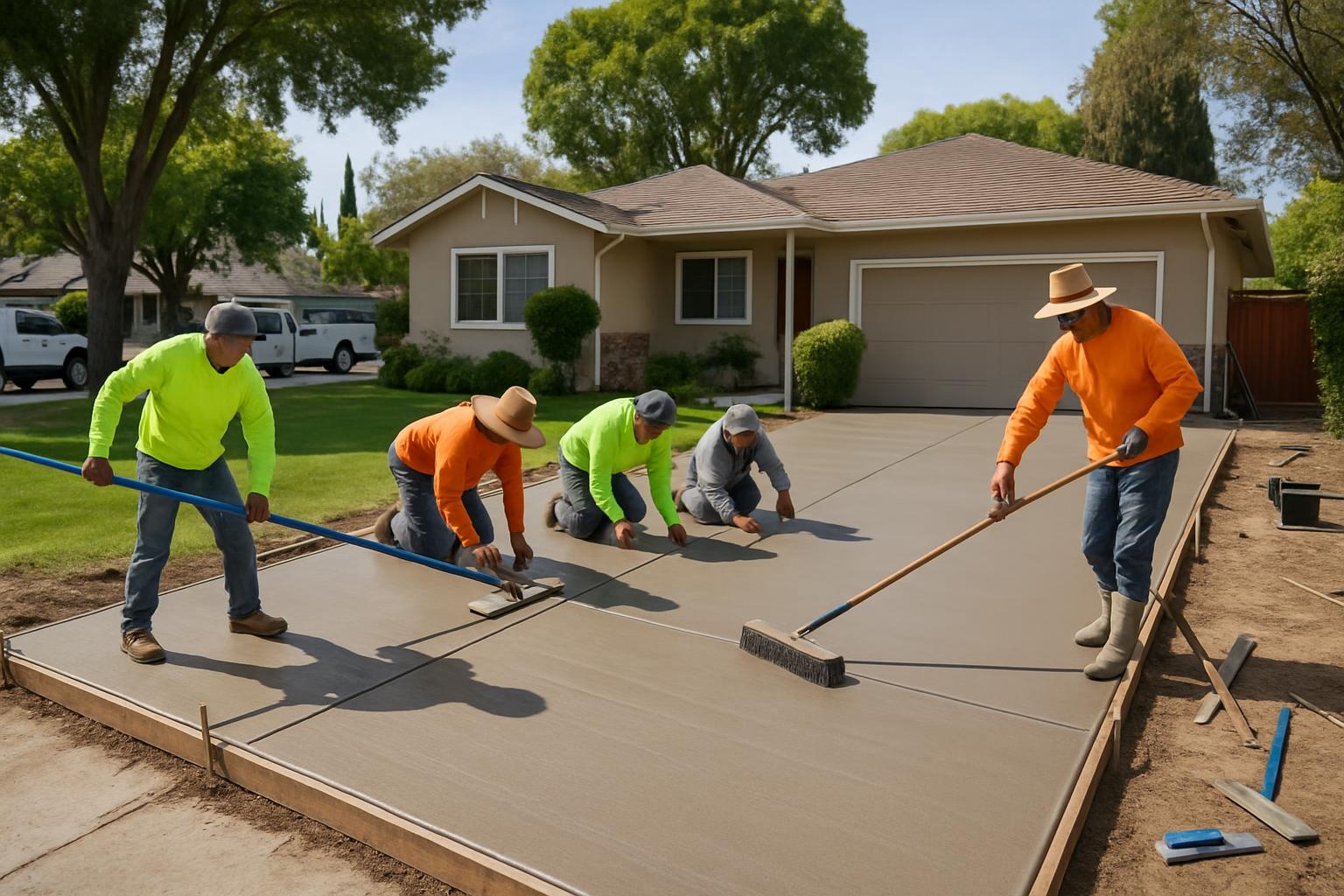 New concrete driveway in Santa Clara installed by a local concrete contractor