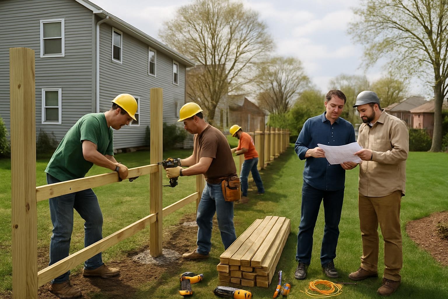 Wood fence installation in Bethlehem PA backyard by Legendary Fence Company Bethlehem