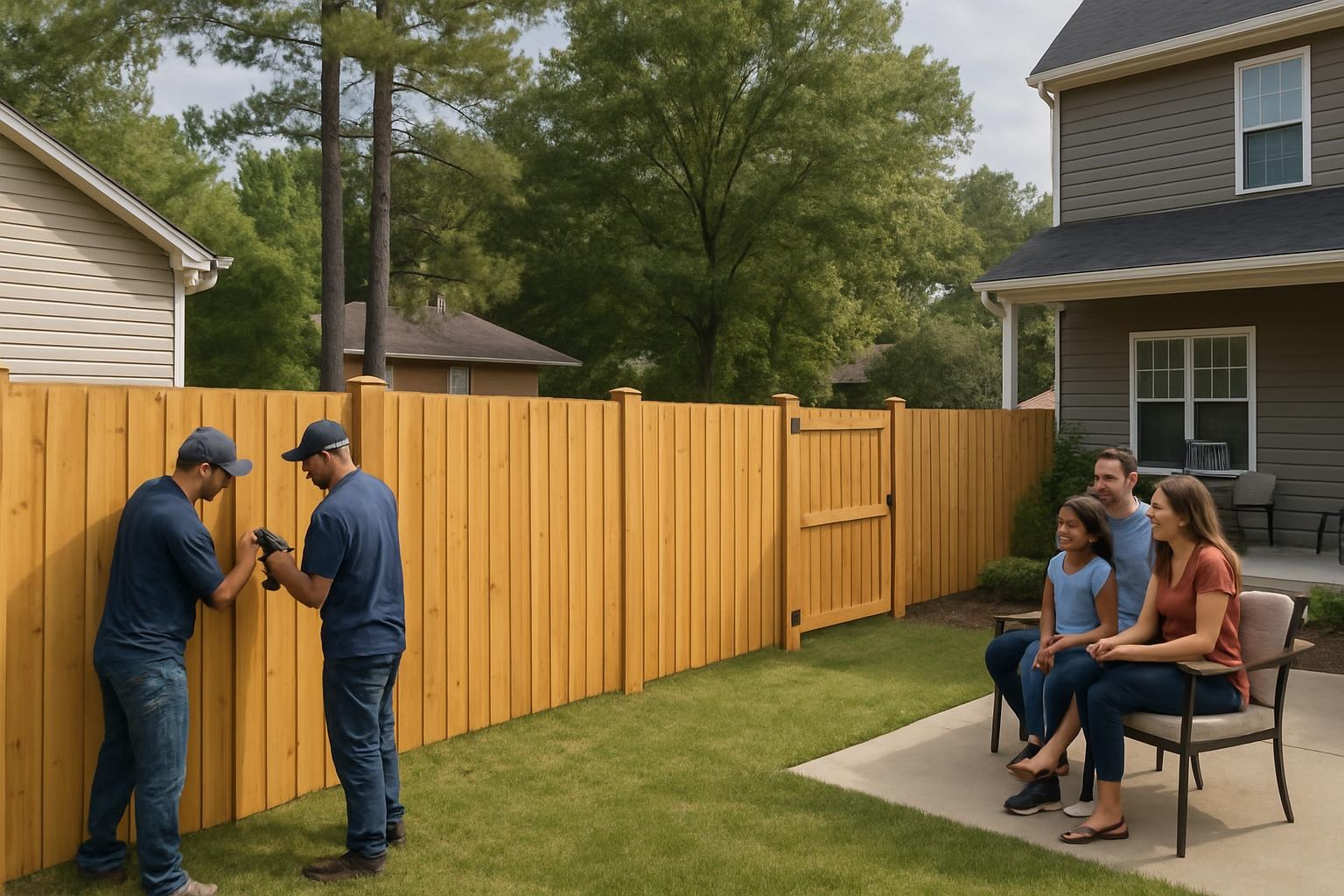 Backyard privacy fence installation by Legendary Fence Company Fayetteville in Fayetteville, NC