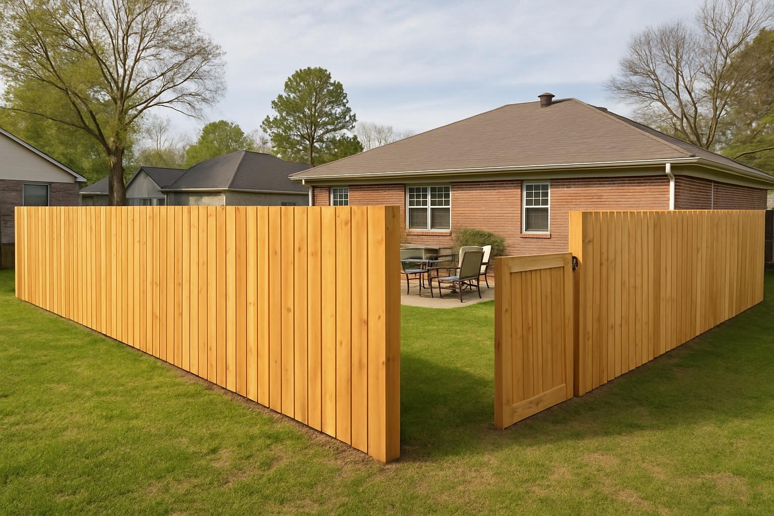 Backyard privacy fence installation in North Little Rock AR