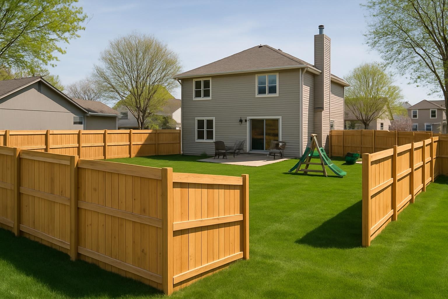 Backyard privacy fence installation by Legendary Fence Company Olathe in Olathe KS