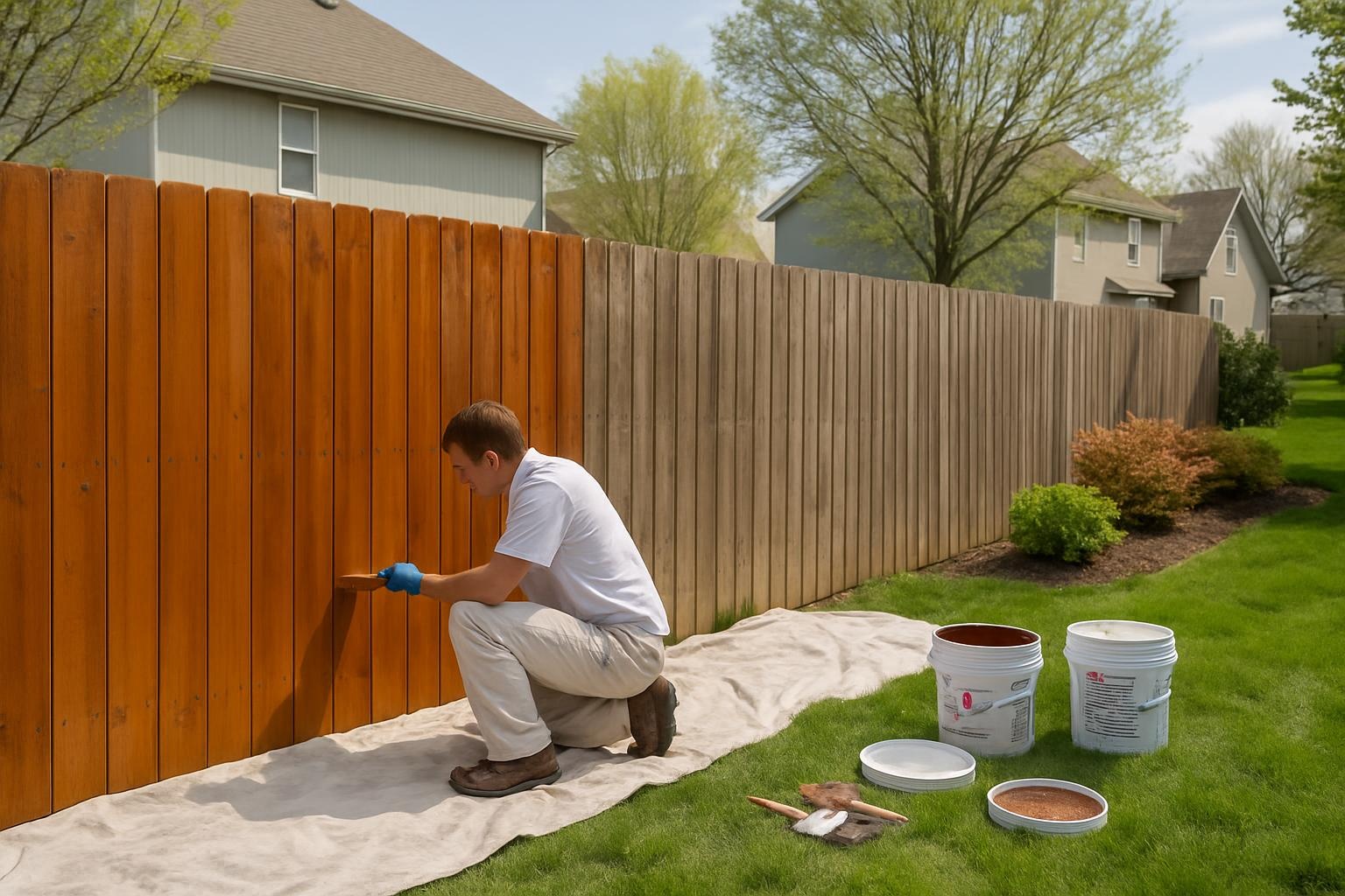 Wood fence maintenance and repair in Olathe KS by Legendary Fence Company Olathe