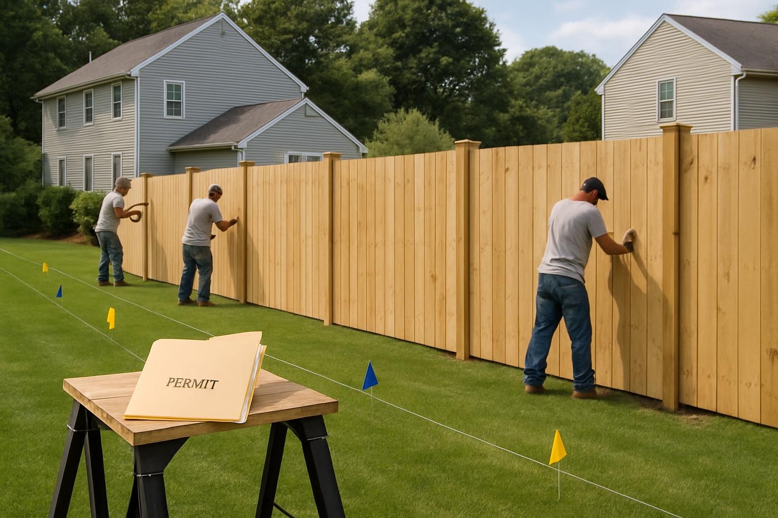 Residential fence installation in Shrewsbury MA built to local permit and code requirements