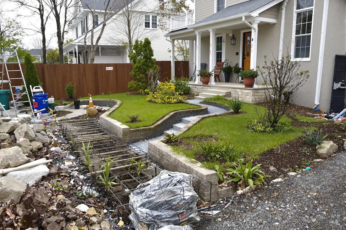 Stormwater Swale and Rain Garden Hydroseeding