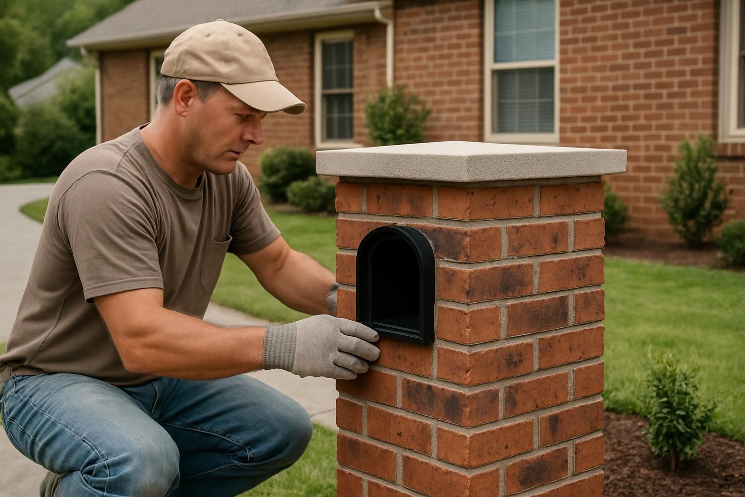 Brick mailbox masonry at the curb of a Chattanooga home