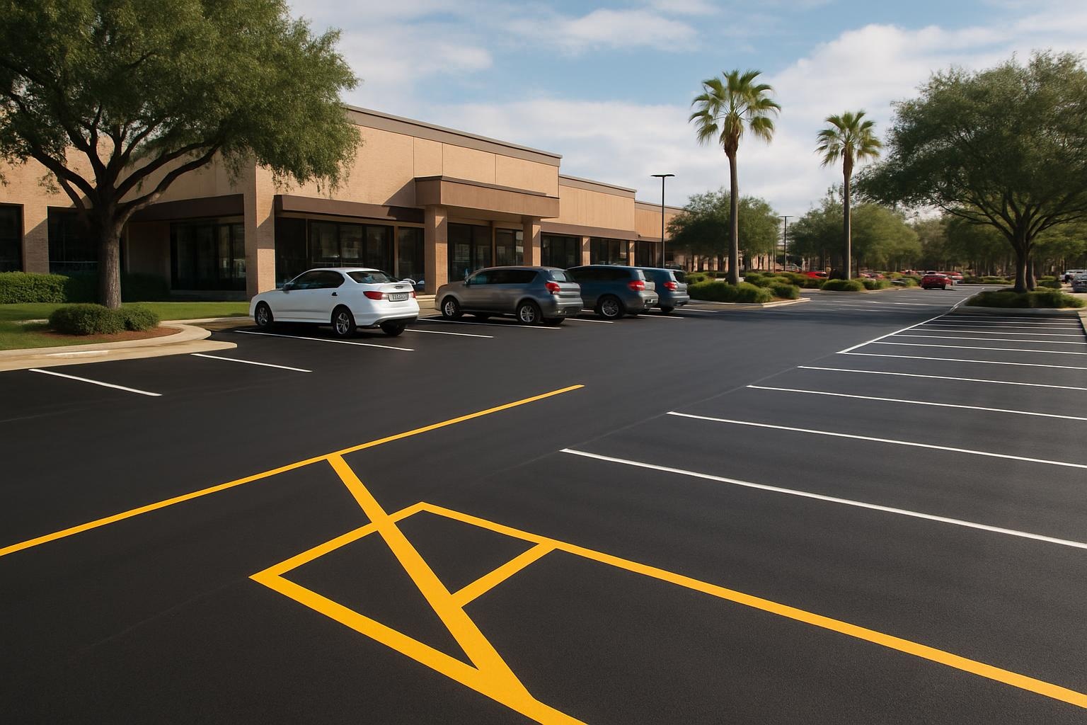 Freshly paved asphalt surface by Precision Asphalt Houston showcasing professional asphalt paving in Houston, TX