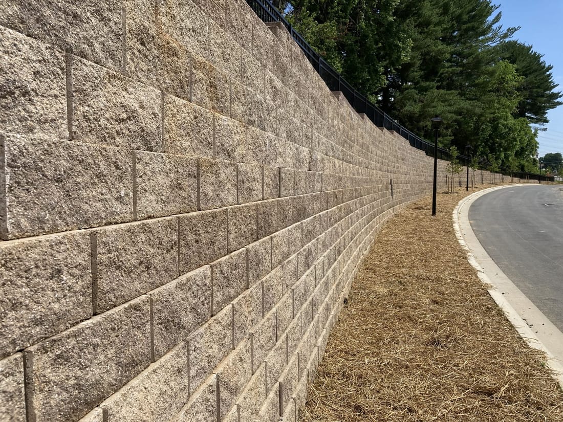 Superior Block and Brick building retaining wall in Brick, MI