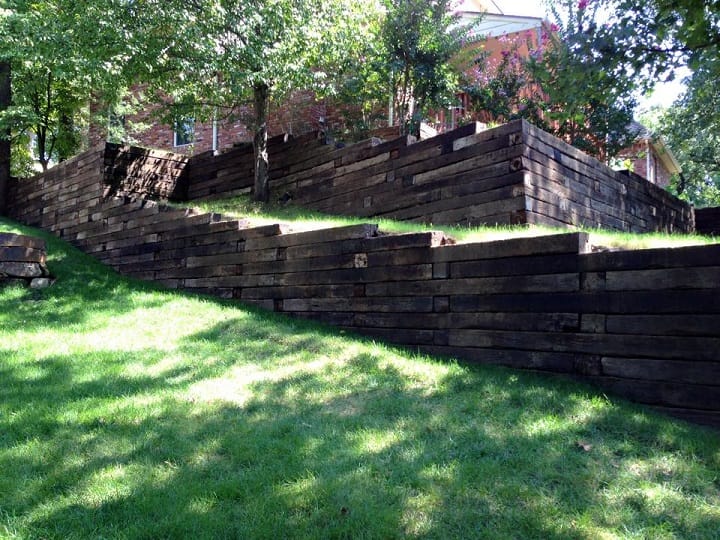 Timber and Railroad Tie Retaining Walls