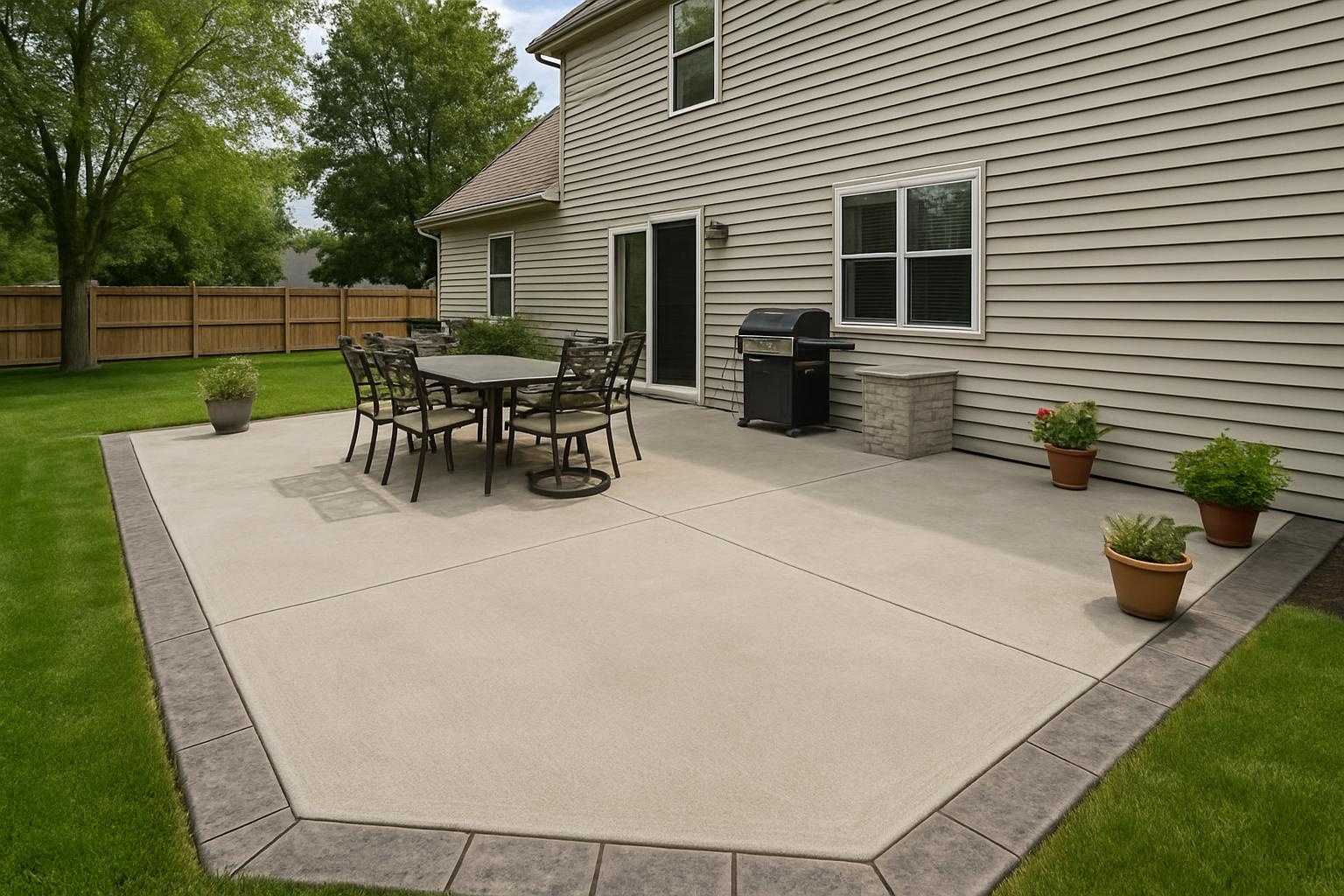 Decorative concrete patio installed by a concrete contractor in Fort Wayne