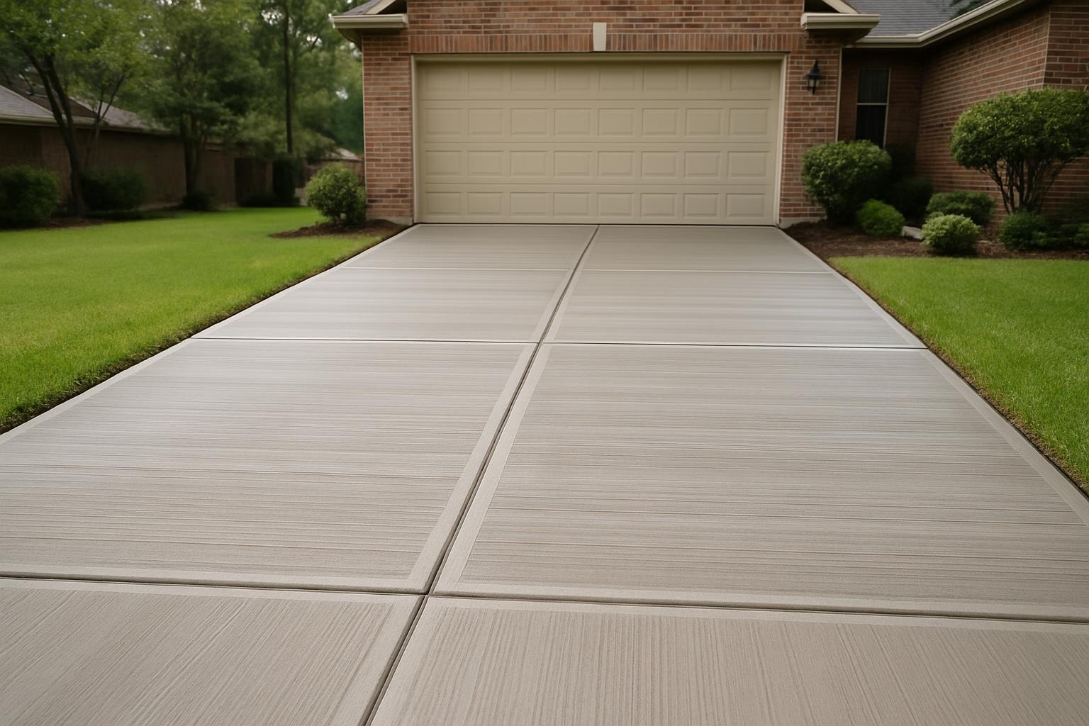 Concrete driveway installed by a concrete contractor in Spring, TX