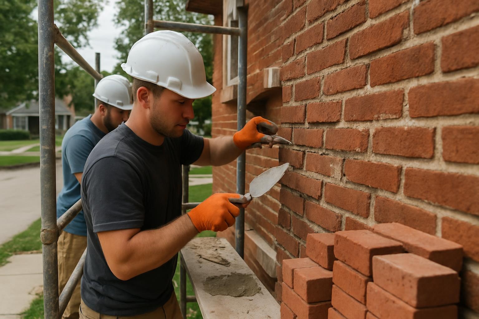 Brick masonry repair on a Detroit home by Superior Masonry Detroit