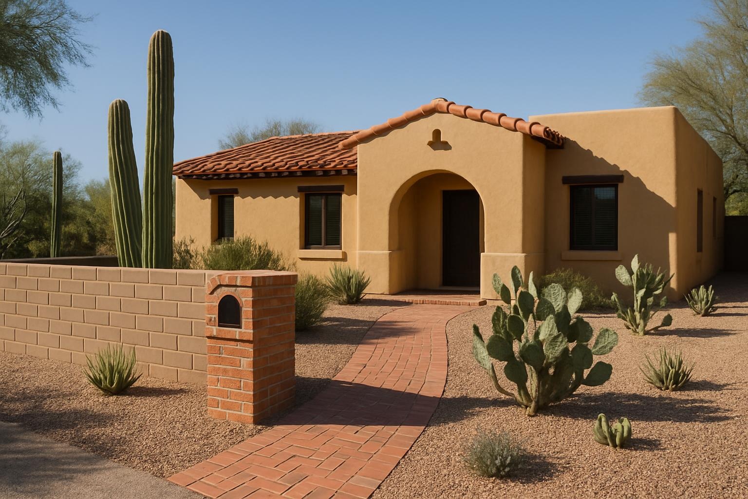 Residential masonry wall and brick accents by Superior Masonry Tucson in Tucson, AZ